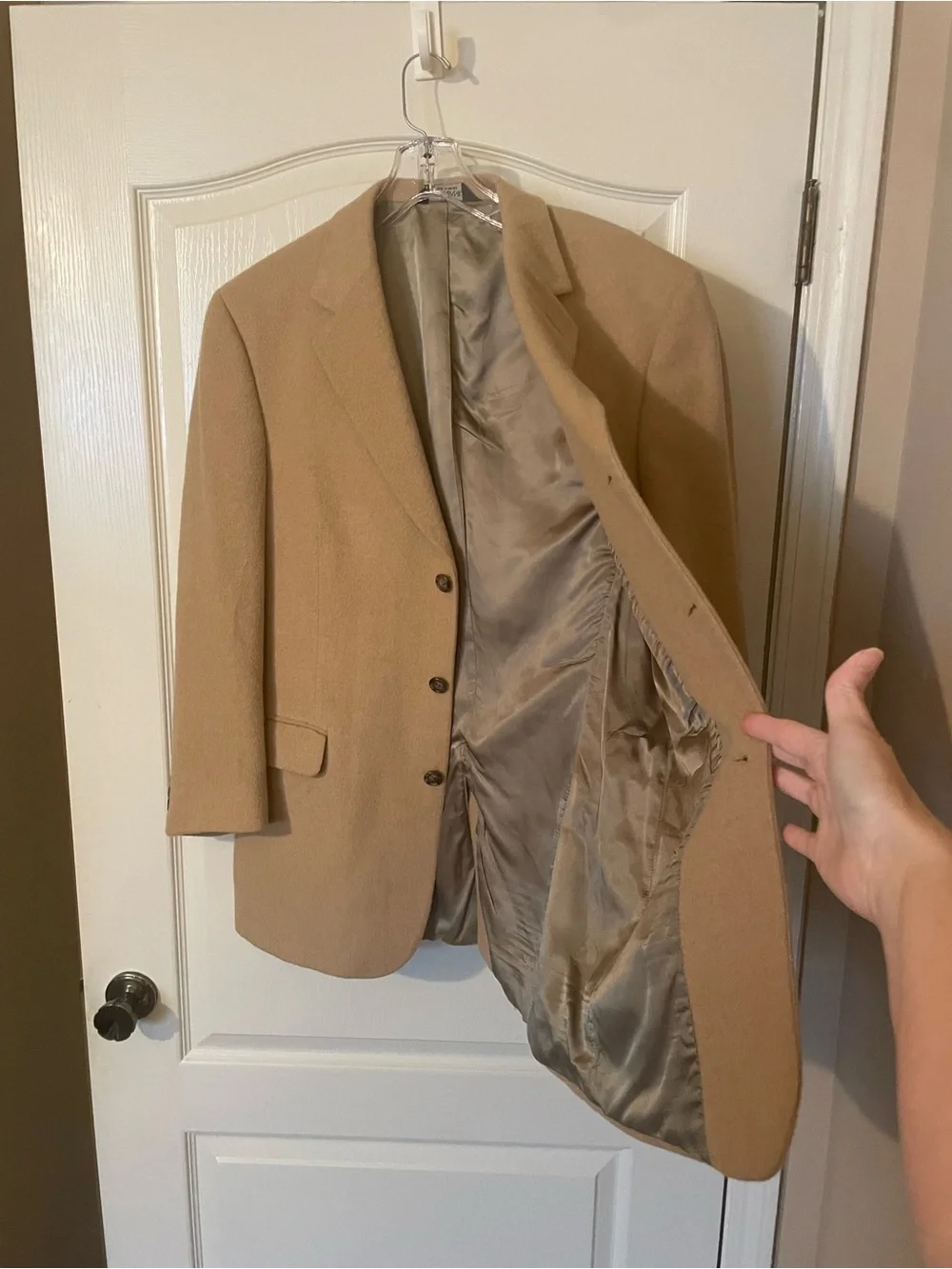 Vintage Jos. A. Bank 100% Camel Hair Blazer 41R Tan Sport Coat Jacket Luxury